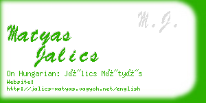 matyas jalics business card